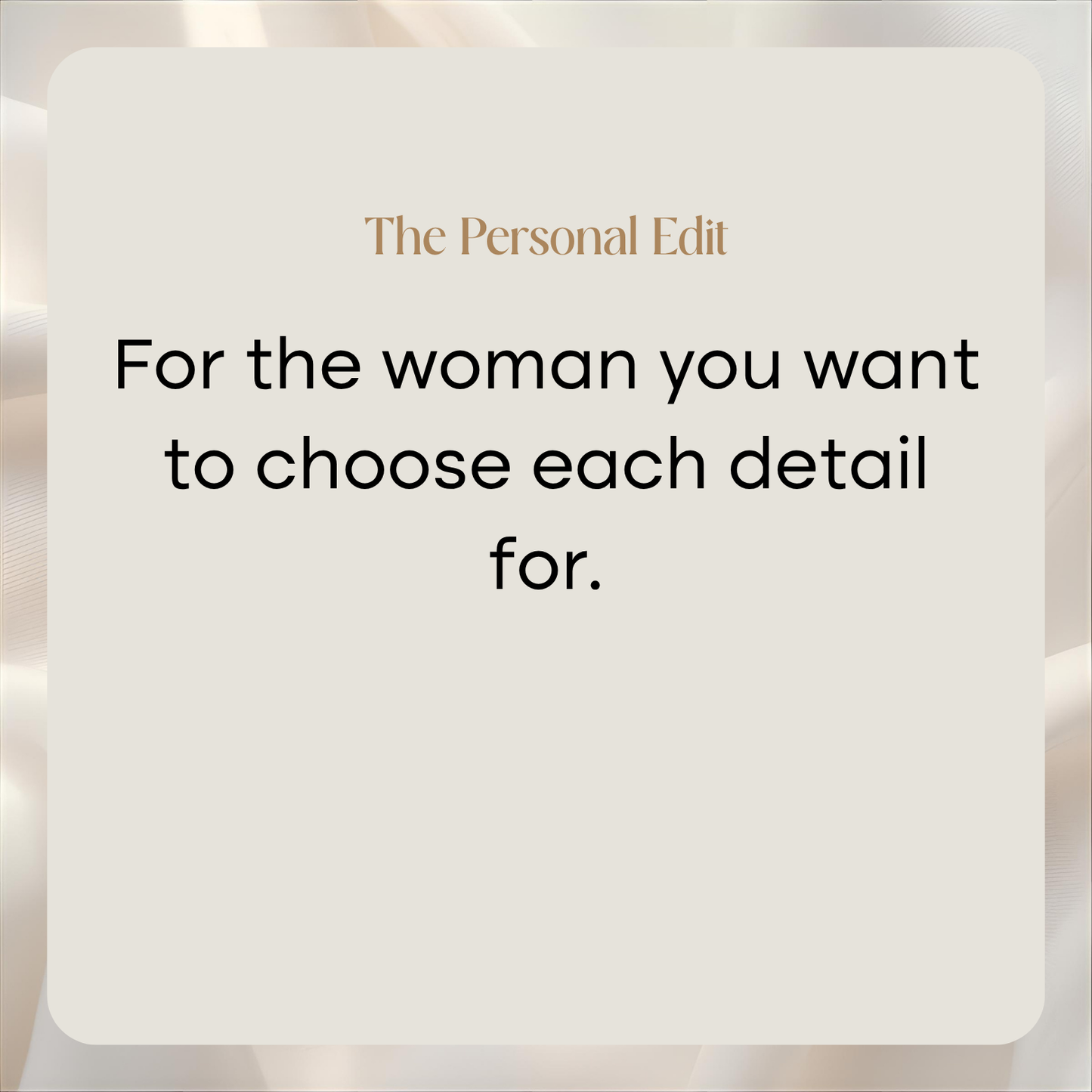 The Personal Edit